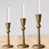 Maxbell 3Pcs Pillar Candle Holders Elegant Metal for Wedding Dining Room Living Room Gold
