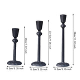 Maxbell 3Pcs Pillar Candle Holders Elegant Metal for Wedding Dining Room Living Room Black