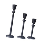 Maxbell 3Pcs Pillar Candle Holders Elegant Metal for Wedding Dining Room Living Room Black