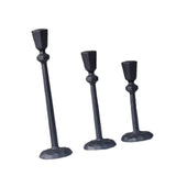 Maxbell 3Pcs Pillar Candle Holders Elegant Metal for Wedding Dining Room Living Room Black