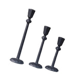 Maxbell 3Pcs Pillar Candle Holders Elegant Metal for Wedding Dining Room Living Room Black