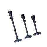 Maxbell 3Pcs Pillar Candle Holders Elegant Metal for Wedding Dining Room Living Room Black