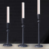 Maxbell 3Pcs Pillar Candle Holders Elegant Metal for Wedding Dining Room Living Room Black