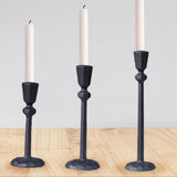 Maxbell 3Pcs Pillar Candle Holders Elegant Metal for Wedding Dining Room Living Room Black