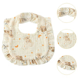 Maxbell Cotton Baby Bib Feeding Bibs Soft Washable Burp Bibs for Baby Eating Feeding Bear