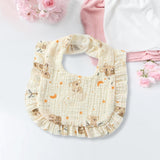 Maxbell Cotton Baby Bib Feeding Bibs Soft Washable Burp Bibs for Baby Eating Feeding Bear