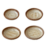 Maxbell Bamboo Serving Tray Fruit Dessert Tray for Kitchen Countertop Eating Storing 13cmx3cm
