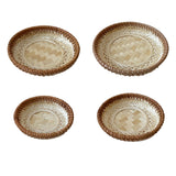 Maxbell Bamboo Serving Tray Fruit Dessert Tray for Kitchen Countertop Eating Storing 13cmx3cm