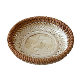 Maxbell Bamboo Serving Tray Fruit Dessert Tray for Kitchen Countertop Eating Storing 13cmx3cm