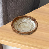 Maxbell Bamboo Serving Tray Fruit Dessert Tray for Kitchen Countertop Eating Storing 13cmx3cm