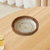 Maxbell Bamboo Serving Tray Fruit Dessert Tray for Kitchen Countertop Eating Storing 13cmx3cm