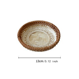 Maxbell Bamboo Serving Tray Fruit Dessert Tray for Kitchen Countertop Eating Storing 13cmx3cm
