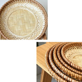 Maxbell Bamboo Serving Tray Fruit Dessert Tray for Kitchen Countertop Eating Storing 15cmx3cm