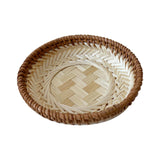 Maxbell Bamboo Serving Tray Fruit Dessert Tray for Kitchen Countertop Eating Storing 15cmx3cm