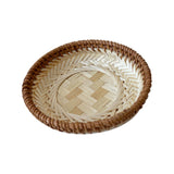 Maxbell Bamboo Serving Tray Fruit Dessert Tray for Kitchen Countertop Eating Storing 15cmx3cm