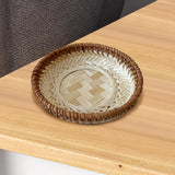 Maxbell Bamboo Serving Tray Fruit Dessert Tray for Kitchen Countertop Eating Storing 15cmx3cm