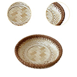 Maxbell Bamboo Serving Tray Fruit Dessert Tray for Kitchen Countertop Eating Storing 15cmx3cm