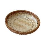 Maxbell Bamboo Serving Tray Fruit Dessert Tray for Kitchen Countertop Eating Storing 17cmx3cm