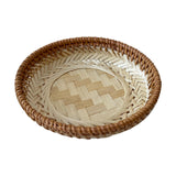 Maxbell Bamboo Serving Tray Fruit Dessert Tray for Kitchen Countertop Eating Storing 17cmx3cm