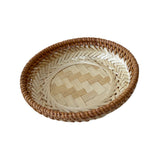 Maxbell Bamboo Serving Tray Fruit Dessert Tray for Kitchen Countertop Eating Storing 17cmx3cm