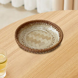 Maxbell Bamboo Serving Tray Fruit Dessert Tray for Kitchen Countertop Eating Storing 17cmx3cm