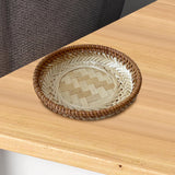 Maxbell Bamboo Serving Tray Fruit Dessert Tray for Kitchen Countertop Eating Storing 17cmx3cm