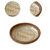 Maxbell Bamboo Serving Tray Fruit Dessert Tray for Kitchen Countertop Eating Storing 17cmx3cm