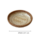 Maxbell Bamboo Serving Tray Fruit Dessert Tray for Kitchen Countertop Eating Storing 17cmx3cm