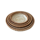 Maxbell Bamboo Serving Tray Fruit Dessert Tray for Kitchen Countertop Eating Storing 19cmx3cm