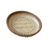Maxbell Bamboo Serving Tray Fruit Dessert Tray for Kitchen Countertop Eating Storing 19cmx3cm