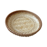 Maxbell Bamboo Serving Tray Fruit Dessert Tray for Kitchen Countertop Eating Storing 19cmx3cm