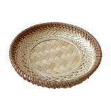 Maxbell Bamboo Serving Tray Fruit Dessert Tray for Kitchen Countertop Eating Storing 19cmx3cm