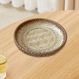 Maxbell Bamboo Serving Tray Fruit Dessert Tray for Kitchen Countertop Eating Storing 19cmx3cm