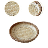 Maxbell Bamboo Serving Tray Fruit Dessert Tray for Kitchen Countertop Eating Storing 19cmx3cm