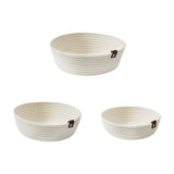 Maxbell 3Pcs Round Small Woven Baskets Set Bowl Desktop Sundries Cotton Rope Baskets White
