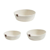 Maxbell 3Pcs Round Small Woven Baskets Set Bowl Desktop Sundries Cotton Rope Baskets White