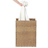 Maxbell Laundry Basket with Lid Imitation Rattan Handwoven for Books Tissues Bedding Brown
