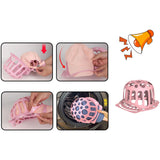 Maxbell Hat Washer Lightweight Home Use Double Layer Traveling Ball Cap Washing Cage pink