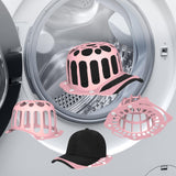 Maxbell Hat Washer Lightweight Home Use Double Layer Traveling Ball Cap Washing Cage pink