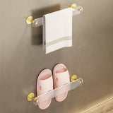 Maxbell Bathroom Towel Holder Reusable Slipper Organizer for Toilet Washroom Kitchen Golden