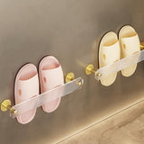 Maxbell Bathroom Towel Holder Reusable Slipper Organizer for Toilet Washroom Kitchen Golden