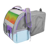 Maxbell Pet Carrier Backpack Expandable Rucksack for Kitty Small Dogs and Cats Puppy Gray Blue