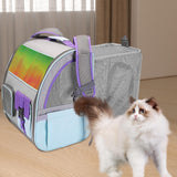 Maxbell Pet Carrier Backpack Expandable Rucksack for Kitty Small Dogs and Cats Puppy Gray Blue