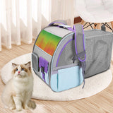 Maxbell Pet Carrier Backpack Expandable Rucksack for Kitty Small Dogs and Cats Puppy Gray Blue
