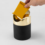 Maxbell Mini Desk Trash Can Flip Lid Mini Wastebasket for Office Dressing Table Wall