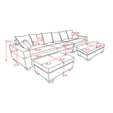 Maxbell Modular Sectional Sofa,5 Seater Oversized Convertible L & U Shaped Couch,