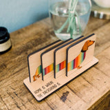 Maxbell 4Pcs Cup Coasters with Stand Decor Cup Mat for Living Room Countertop Office