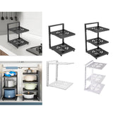 Maxbell Pot and Pan Organizer Organization Storage for Under Cabinet Home Countertop 2 Tier Black