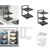 Maxbell Pot and Pan Organizer Organization Storage for Under Cabinet Home Countertop 2 Tier Black
