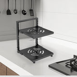 Maxbell Pot and Pan Organizer Organization Storage for Under Cabinet Home Countertop 2 Tier Black